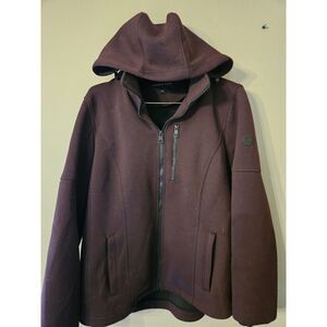 Andrew Mark Maroon Woman's‎ Hooded Zip-Up Jacket Coat Size XXL